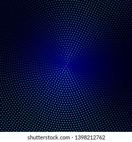 Glowing halftone dots circle. Abstract neon lights background for your design. Vector illustration