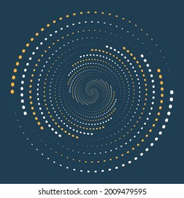 Círculo de puntos de semitono brillante, elementos gráficos auxiliares para diseños, fondo del vector abstracto