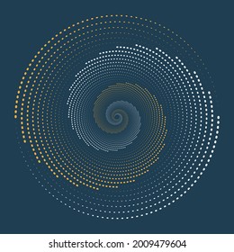 Círculo de puntos de semitono brillante, elementos gráficos auxiliares para diseños, fondo del vector abstracto