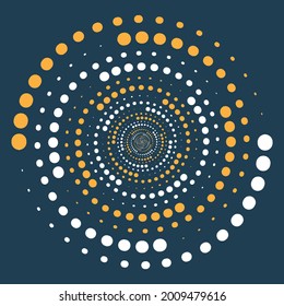 Glowing Halftone Dots Circle, Auxiliary Graphic Elements for Designs, Abstract Vector Background