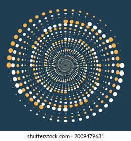Leuchtender Halftone-Dots-Circle, zusätzliche grafische Elemente für Designs, abstrakter Vektorhintergrund
