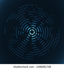 Glowing halftone dots Circle shape of glowing particles circles
Neon digits 3d HUD Digital concept Technology circle background Science fiction