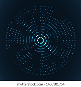 Glowing halftone dots Circle shape of glowing particles circles
Neon digits 3d HUD Digital concept Technology circle background Science fiction