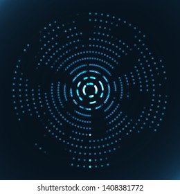 Glowing halftone dots Circle shape of glowing particles circles
Neon digits 3d HUD Digital concept Technology circle background Science fiction