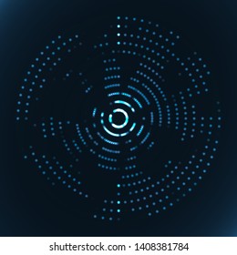 Glowing halftone dots Circle shape of glowing particles circles
Neon digits 3d HUD Digital concept Technology circle background Science fiction