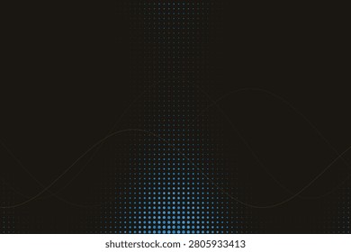 Glowing halftone light wave pattern with blue dots lightwave