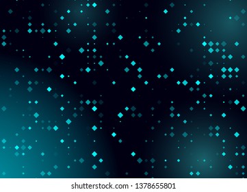 Glowing halftone rhombus shiny blue design for club, party, show invitation. Abstract neon lights background for your design. Vector Illustration