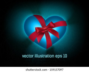 glowing heart with a bow