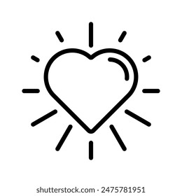glowing heart icon line vector design illustration template