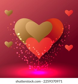 Glowing heart poster design illustration eps 10