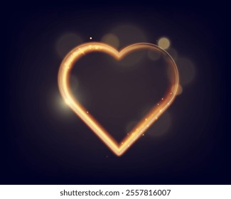 Glowing heart shapes with sparkles and light effects on dark transparent background. Designs include fiery, golden, and neon elements suitable for romantic or festive themes.