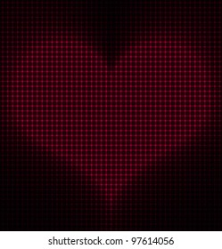 Glowing Heart Vector Background