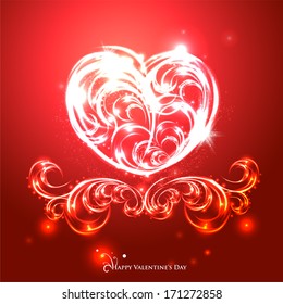 Glowing heart. Vector illustration. 