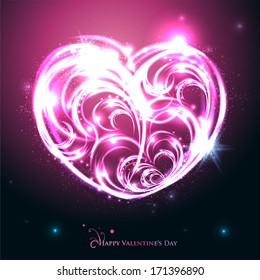 Glowing heart. Vector illustration.
