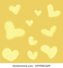 Glowing Heart Vector Set - Soft Radiance for Romantic And Cheerful Designs