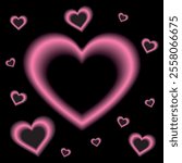 Glowing Hearts of Neon Love