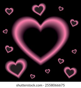 Glowing Hearts of Neon Love