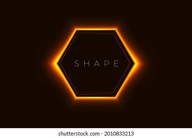 glowing hexagon on black background