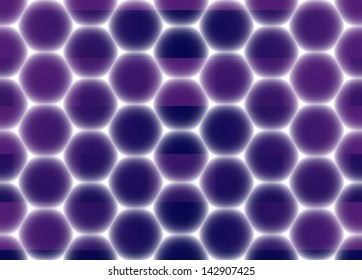 Glowing hexagons vector seamless pattern