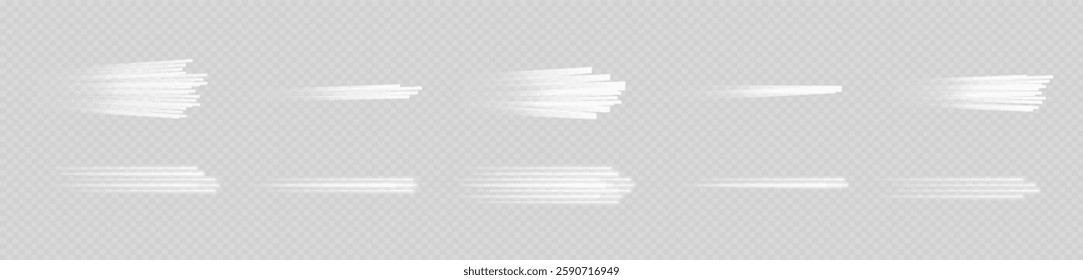 Glowing high speed. Abstract technology background concept. Motion speed and blur. Glowing white speed lines. Dynamic lines or rays. Light trail wave, fire path trace line