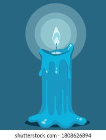glowing holidays ceremonial candle on simple background