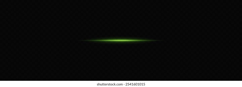 Línea Horizontal brillante con un resplandor de luz. Efecto de rayo láser de neón.