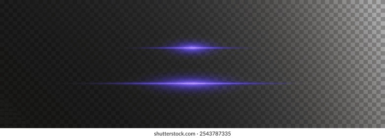 Glühende horizontale Linie mit einer Blendung des Lichts. Neonlaserstrahleffekt.
