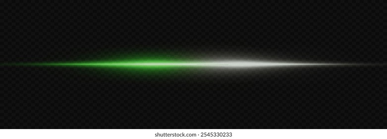 Glühende horizontale Linie mit einer Blendung des Lichts. Neonlaserstrahleffekt.