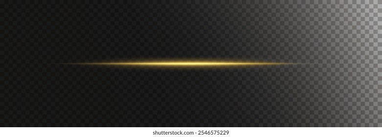 Línea Horizontal brillante con un resplandor de luz. Efecto de rayo láser de neón.