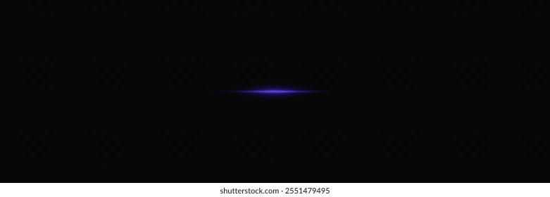 Glowing horizontal line with a glare of light. Neon laser beam effect.