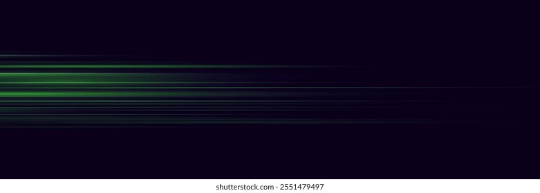 Glowing horizontal line with a glare of light. Neon laser beam effect.