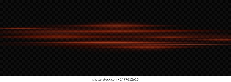 Glowing horizontal lines with glitter effect. A flash of light flare.