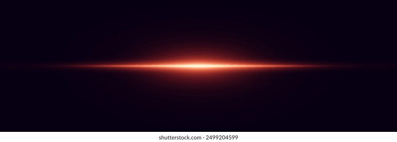 Glowing horizontal lines with glitter effect. A flash of light flare.