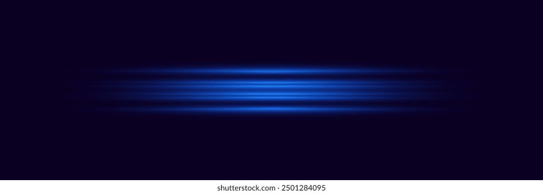 Glowing horizontal lines with glitter effect. A flash of light flare.