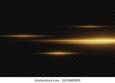 Glowing horizontal lines of light, laser flash.