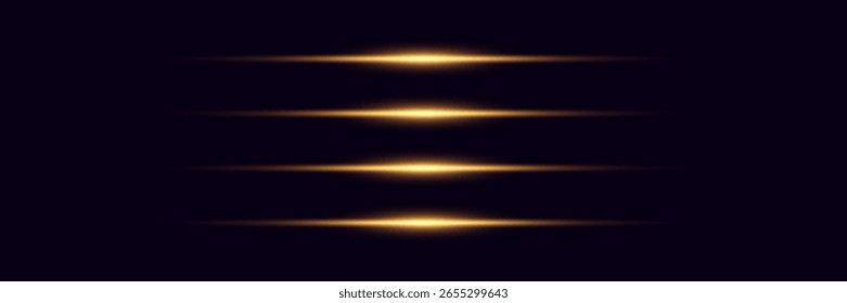 Líneas de luz Horizontales brillantes, destello láser.