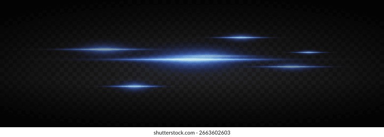 Glowing horizontal lines of light, laser flash.