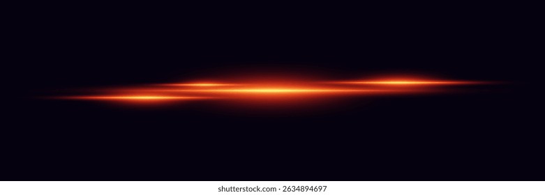 Glowing horizontal lines, red flashes. Futuristic effect of neon rays glare.