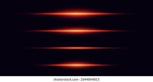 Glowing horizontal lines, red flashes. Futuristic effect of neon rays glare.