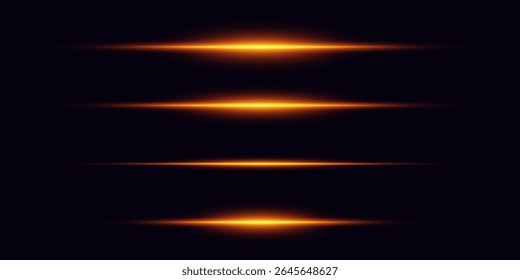 Glowing horizontal lines, red flashes. Futuristic effect of neon rays glare.