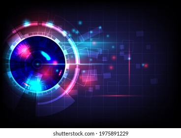 Glowing Hud circle. Abstract hi-tech background. Futuristic interface. Virtual reality technology screen