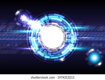 Glowing Hud hi-tech background. Virtual reality technology screen. Futuristic interface