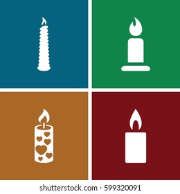 glowing icons set. Set of 4 glowing filled icons 