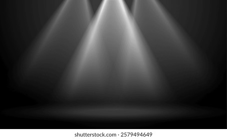 glowing illuminate stage light dark background vector