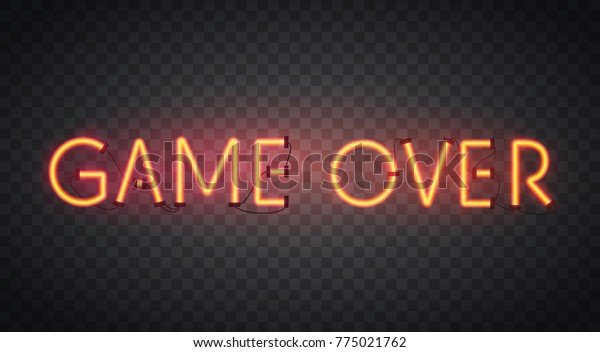 Glowing Inscription Game Over 3d Realistic Stock Vector (Royalty Free ...