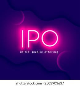 Brillante oferta pública inicial de OPI Vector de diseño de fondo del mercado de valores