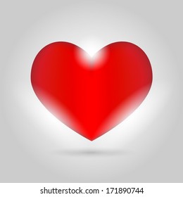 Glowing Isolated heart on gray background.vector