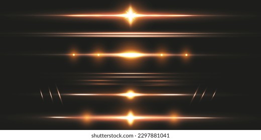 Glowing isolated white transparent set of light effects, glare, explosion, sparkle, line, sun flare. Beautiful optical effect of sunlight reflection. red stripes.