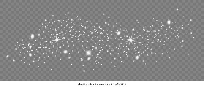 Glowing isolated white transparent set of light effects, glare, glitter, line, spark and stars. Beautiful optical light effect.