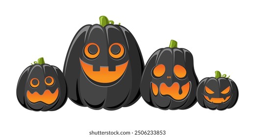 Glowing Jack O Lanterns, Cute Fun Halloween Pumpkins, Creepy Spooky Scary Decorations